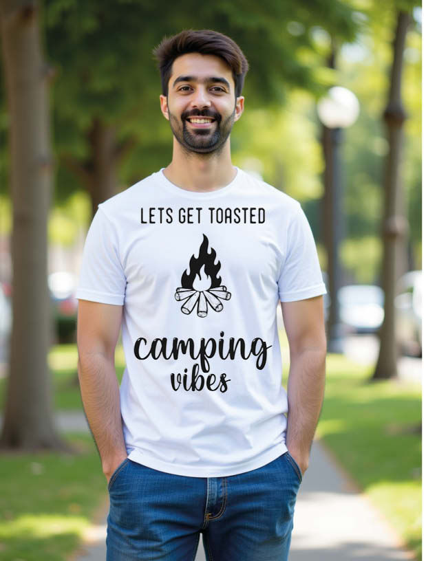 Lets get torested camping vibes Unisex Printed Graphic T-shirt