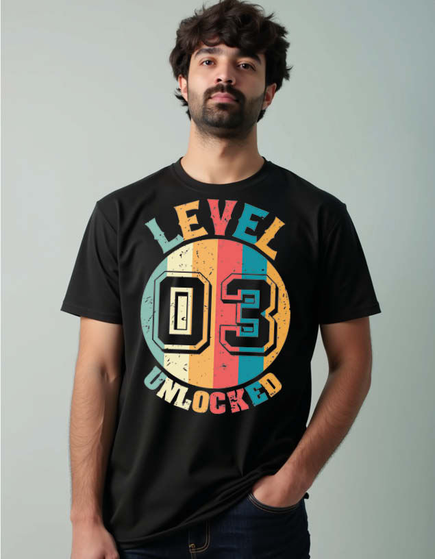 level Unlocked Stylish Unisex Printed Graphic T-Shirt For Mens Womens & Kids