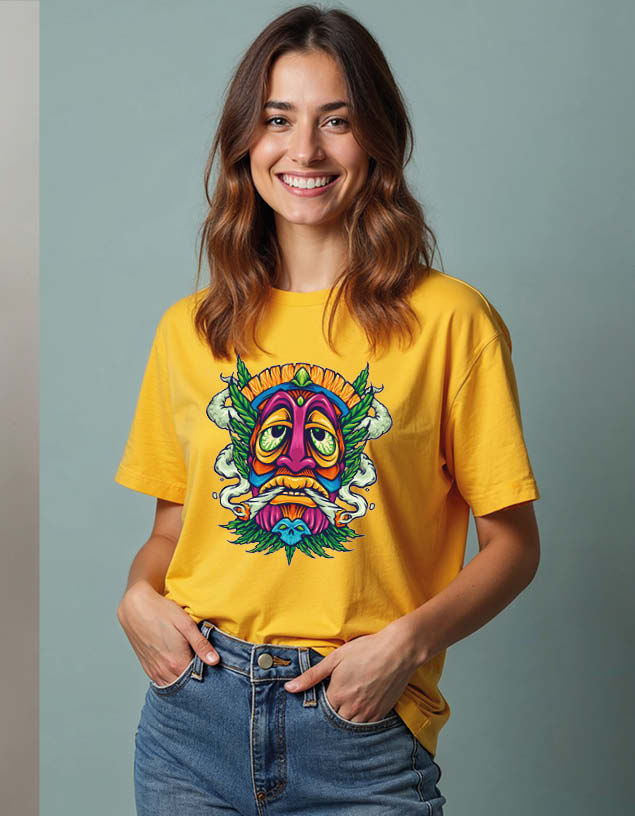 Colorful Tiki Mask Unisex Printed Graphic T-Shirt For Mens, Womens & Kids
