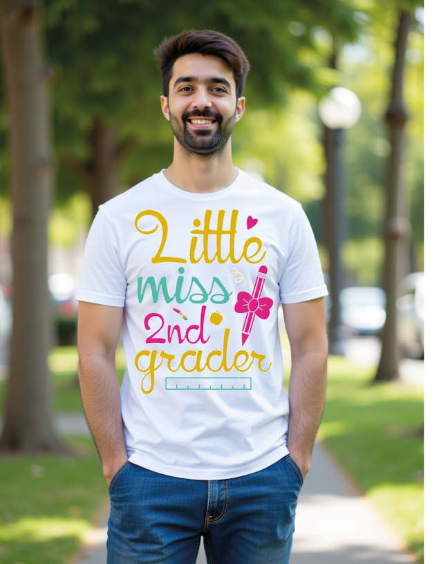 Thumbnail: little miss 2nd grader Unisex Printed Graphic T-Shirt For Mens Womens & Kids