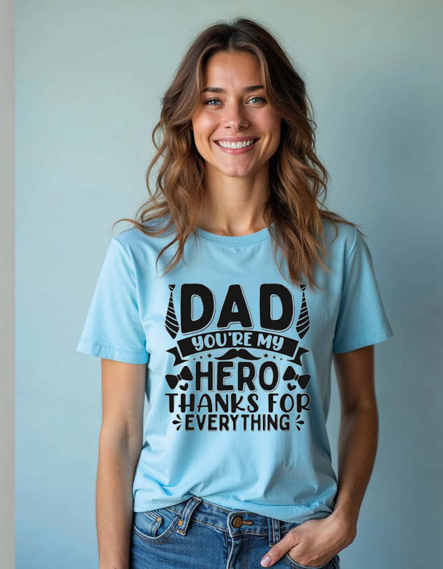 dad you're my hero thanks for everything Unisex Printed Graphic T-Shirt