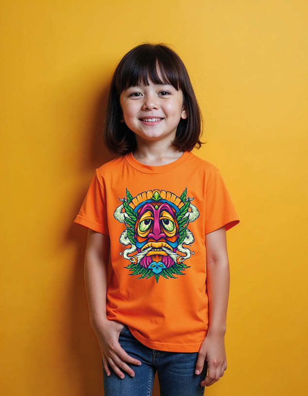 Thumbnail: Colorful Tiki Mask Unisex Printed Graphic T-Shirt For Mens, Womens & Kids