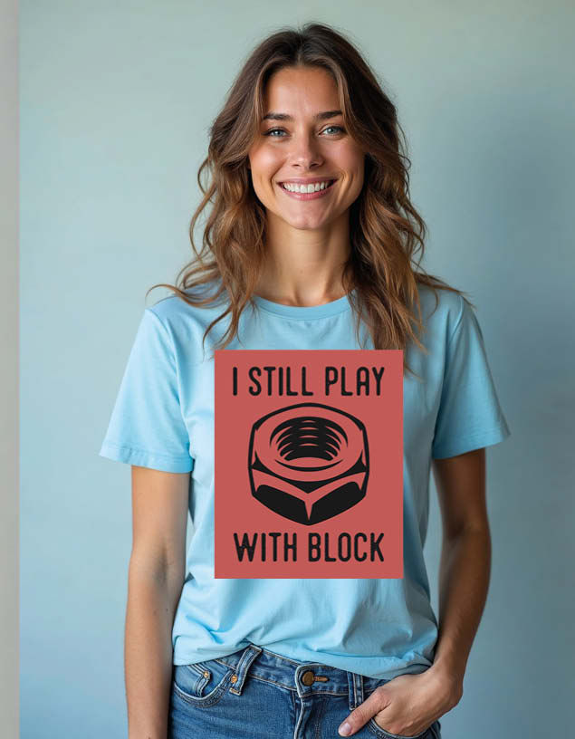Thumbnail: I still play with block Unisex Printed Graphic T-shirt