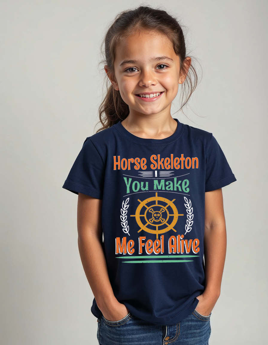horse skeleton i you make me feel alive Unisex Printed Graphic T-Shirt