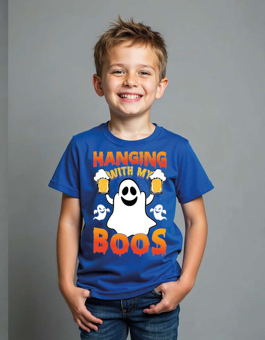 hanging with my boos Unisex Printed Graphic T-Shirt for Mens,Womens & Kids