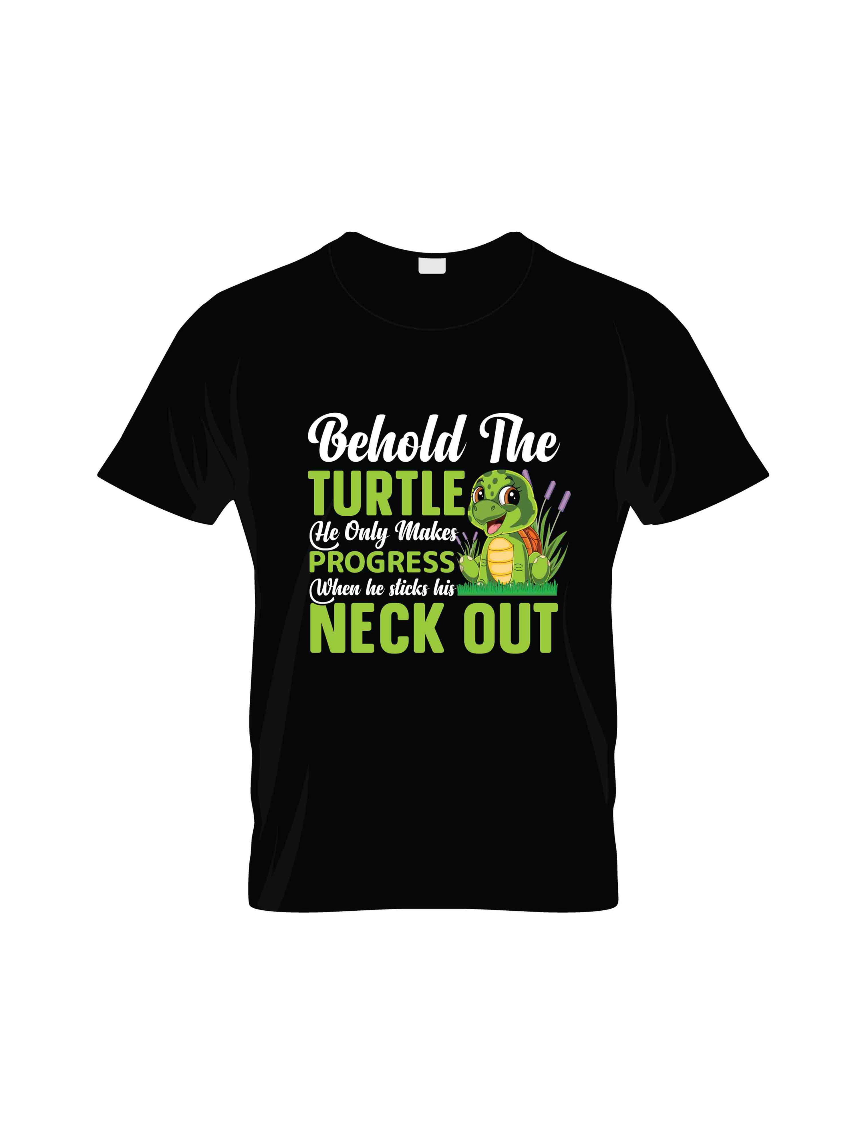 behold the turtle neck out typography printed t shirts