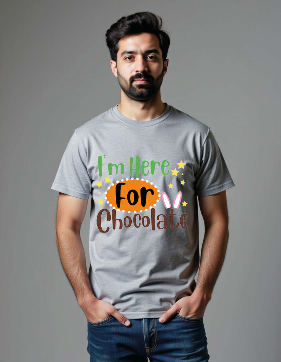 Thumbnail: i'm here for chocolate Unisex Printed Graphic T-Shirt For Mens, Womens & Kids