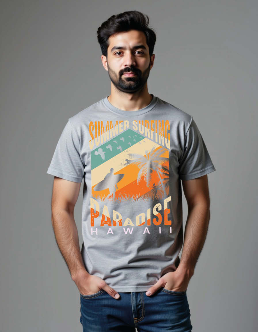 Thumbnail: summer surfing paradise hawaii Classic Unisex Printed Graphic T-Shirt