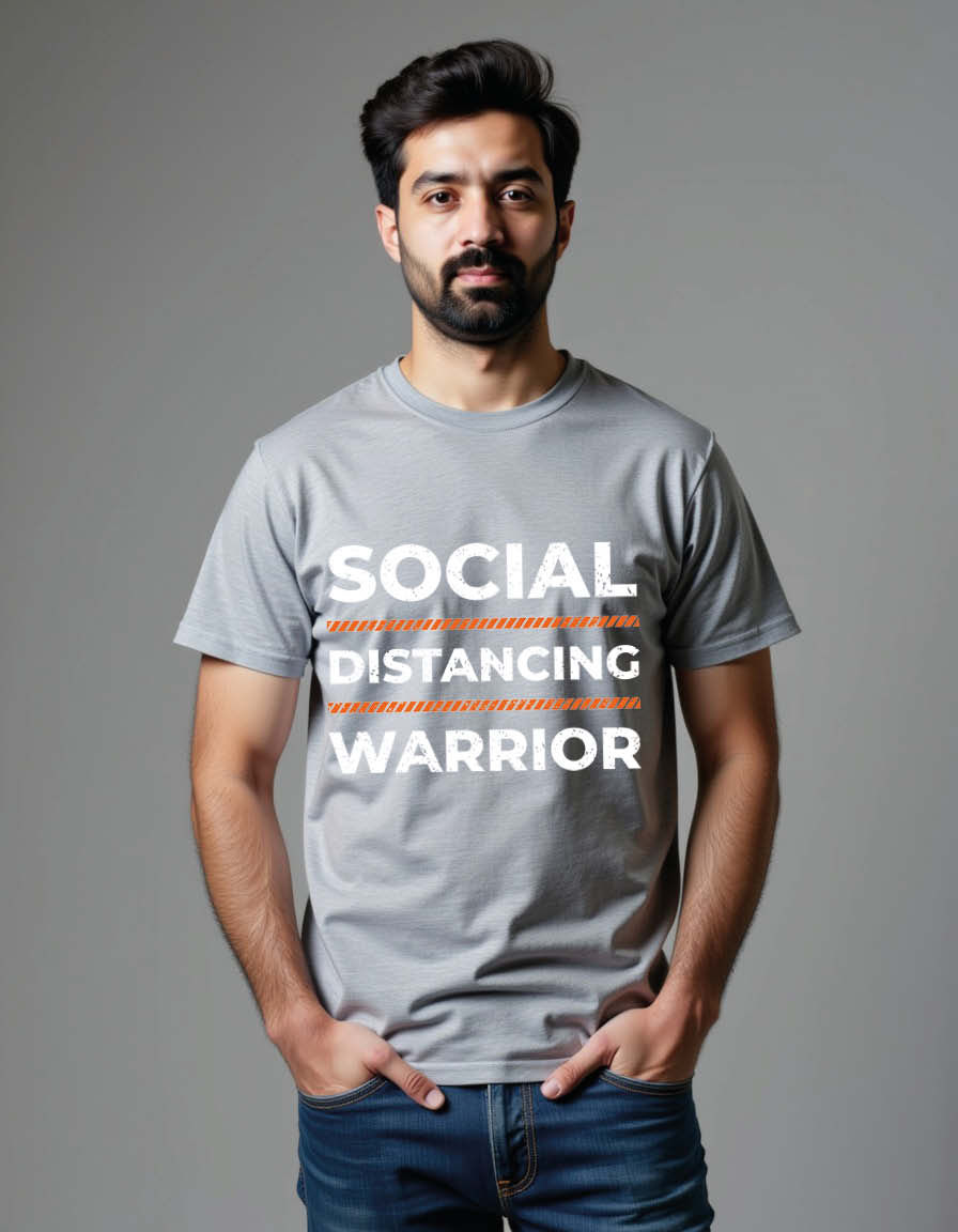 Thumbnail: Social distance warrior Unisex Printed Graphic T-shirt