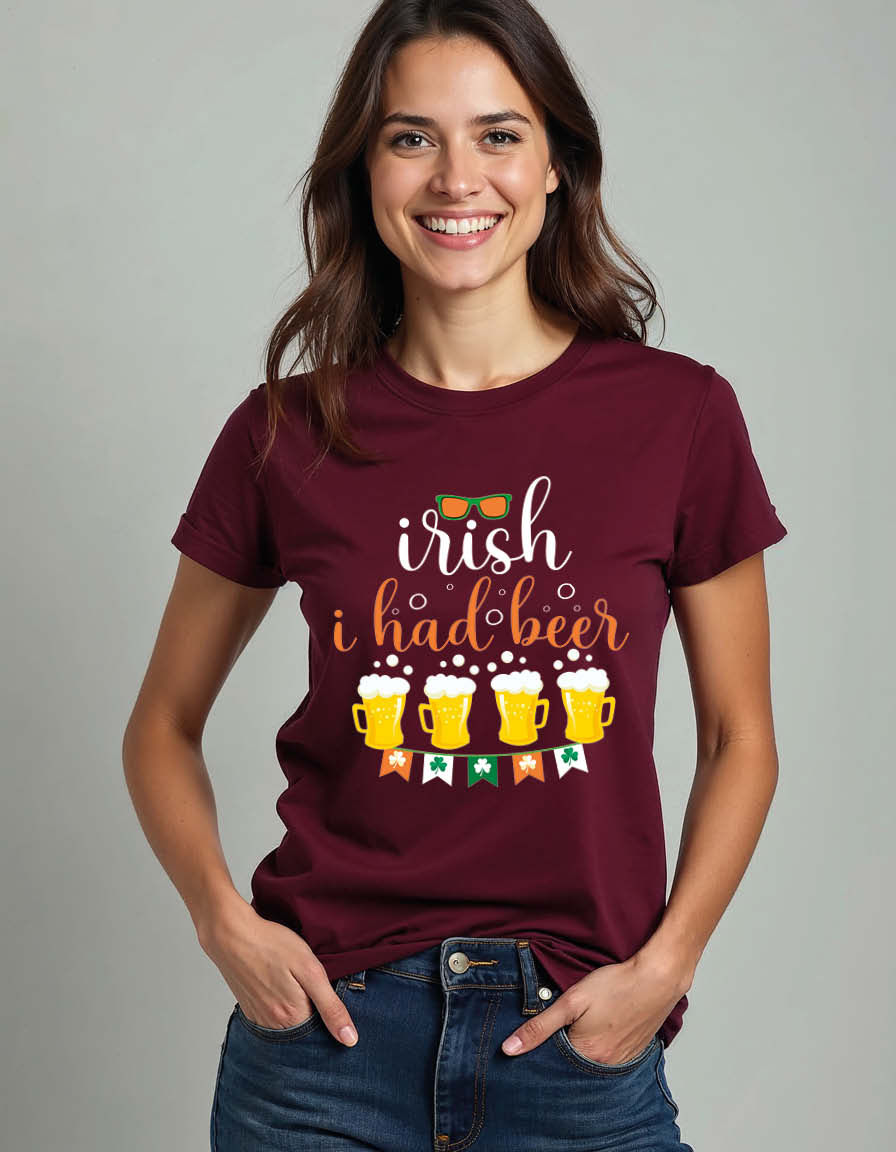 irish i had beer Unisex Printed Graphic T-Shirt For Mens, Womens & Kids