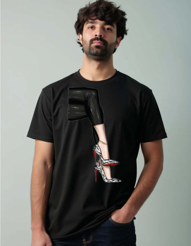 Thumbnail: High Heel Classic Unisex Printed Graphic T-Shirt for Mens,Womens & Kids