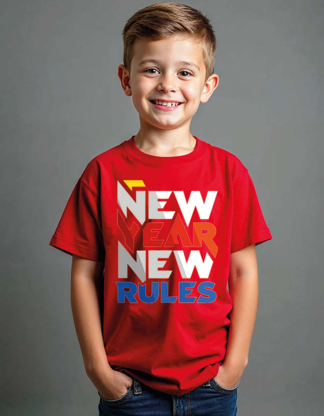 new year new rules Unisex Printed Graphic T-Shirt for Mens,Womens & Kids