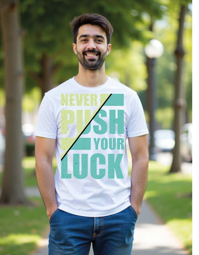 Thumbnail: never push your luck Unisex Printed Graphic T-Shirt for Mens,Womens & Kids