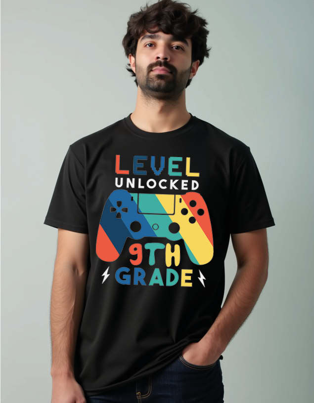 level unlocked 9th grade Unisex Printed Graphic T-Shirt For Mens Womens & Kids