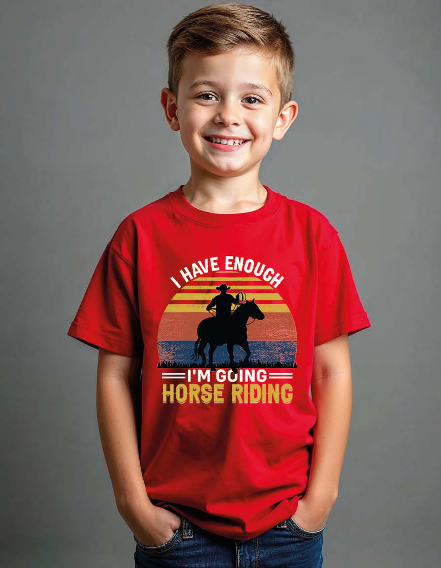 i have enough i'm going horse riding Premium Unisex Printed Graphic T-Shirt