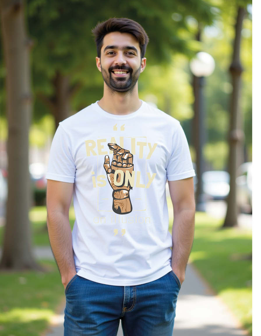 Thumbnail: reality is only on illusion Unisex Printed Graphic Tees For Mens, Womens & Kids
