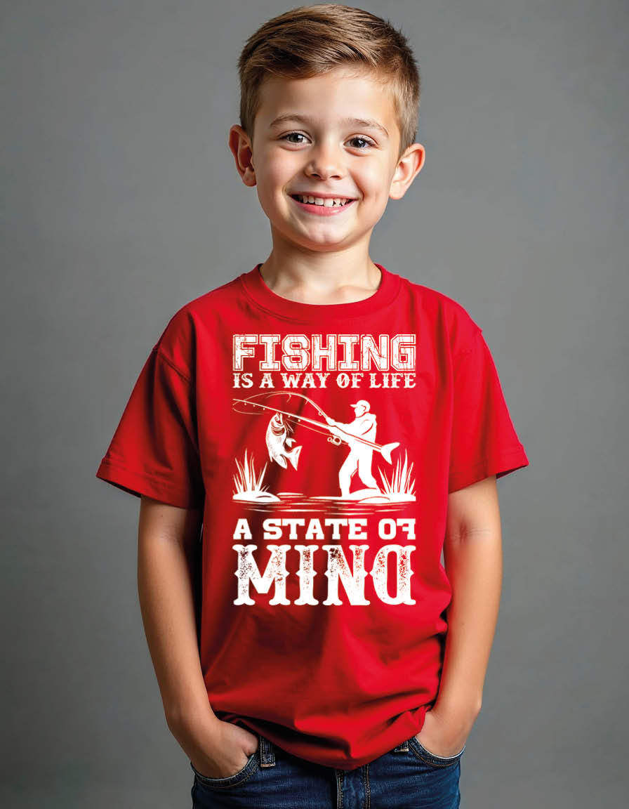 Thumbnail: Fishing is away of life a stste of mind Unisex Printed Graphic T-shirt