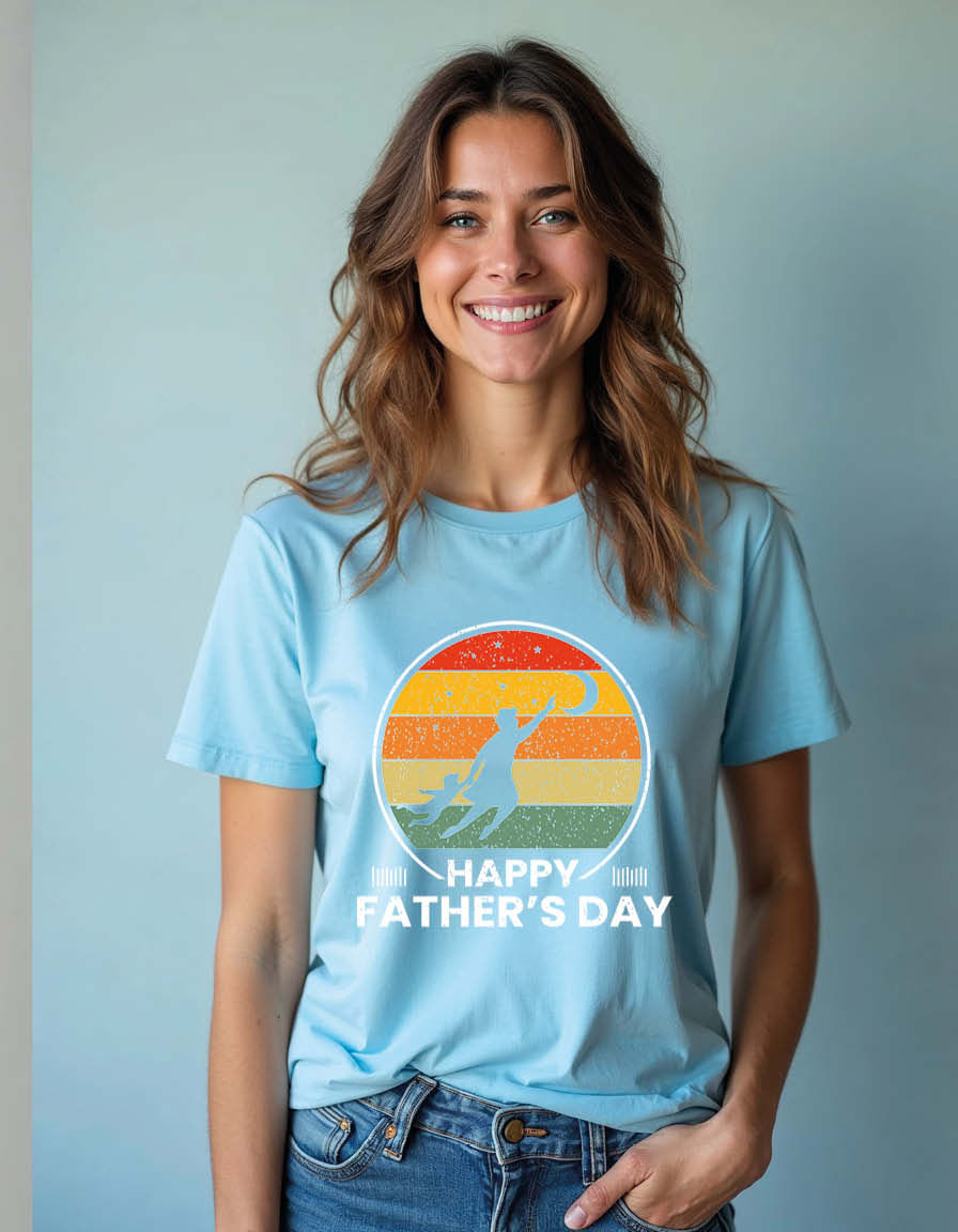 Thumbnail: Happy fathers day Unisex Printed Graphic T-shirt