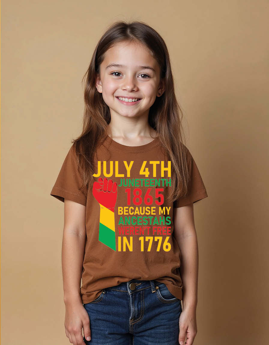 Thumbnail: july 4th juneteenth 1865 because my ancestahs weren't free in 1776 Unisex Tees