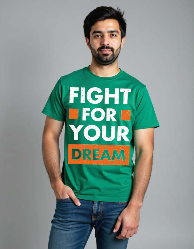 Thumbnail: fight for your dream Unisex Printed Graphic T-Shirt For Mens Womens & Kids