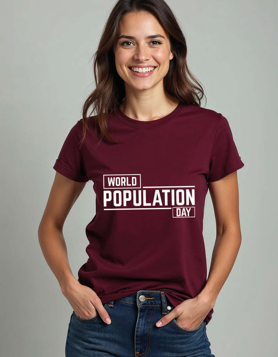 Thumbnail: World population day Unisex Printed Graphic T-shirt