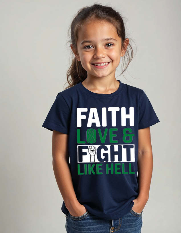 Thumbnail: faith love & fight like hell Unisex Printed Graphic Tees For Mens Womens & Kids