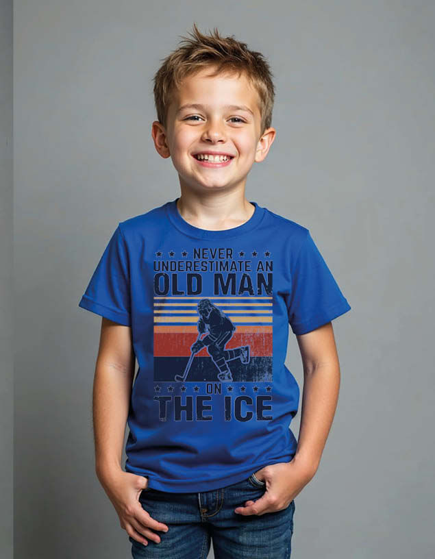Thumbnail: never underestimate old man on the ice Unisex Printed Graphic T-Shirt