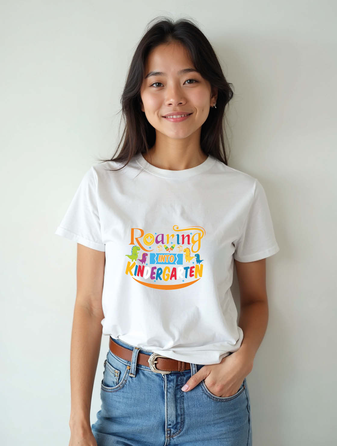 roaring into kindergarten Unisex Printed Graphic T-Shirt For Mens Womens & Kids