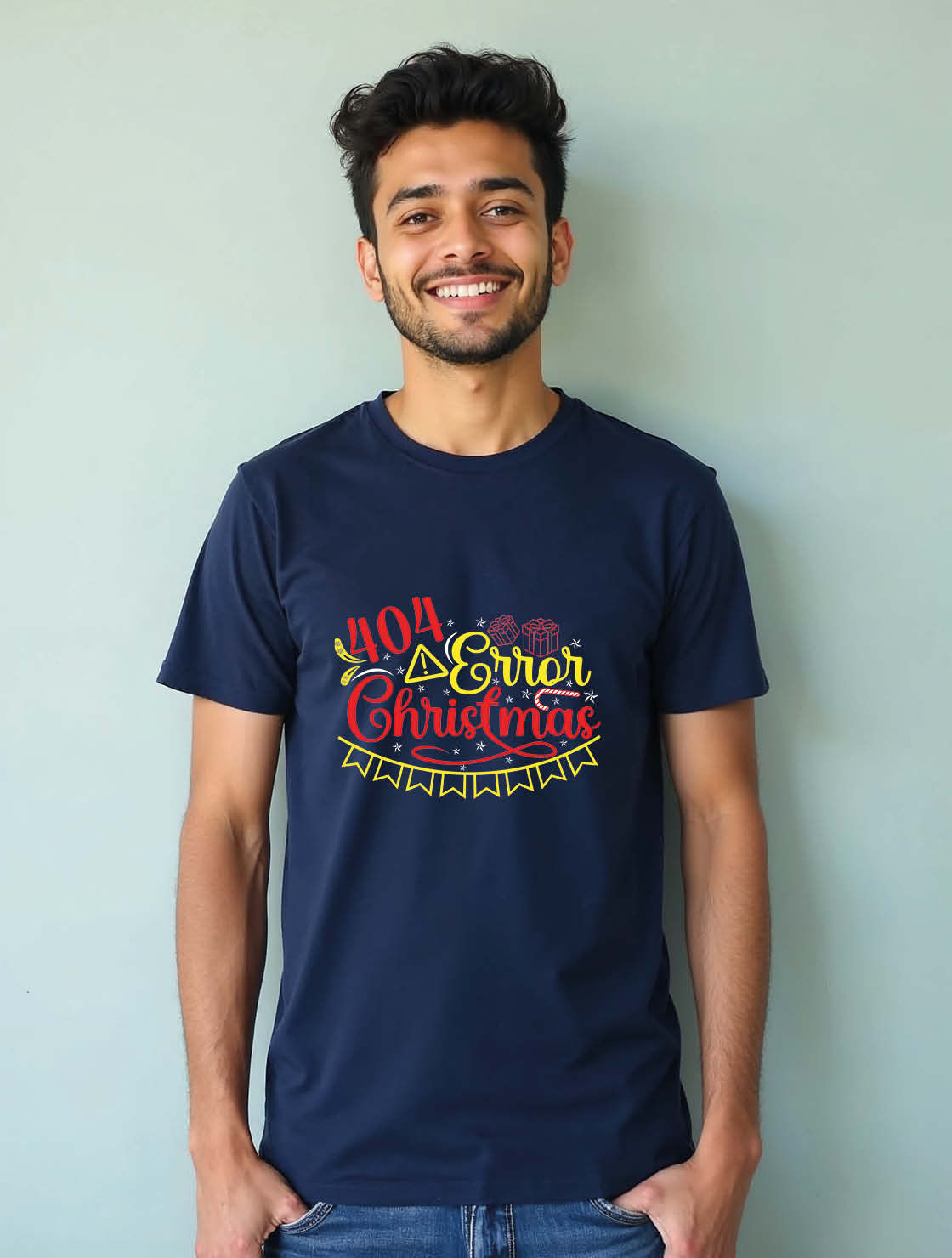 404 error christmas Unisex Printed Graphic T-Shirt For Mens Womens & Kids