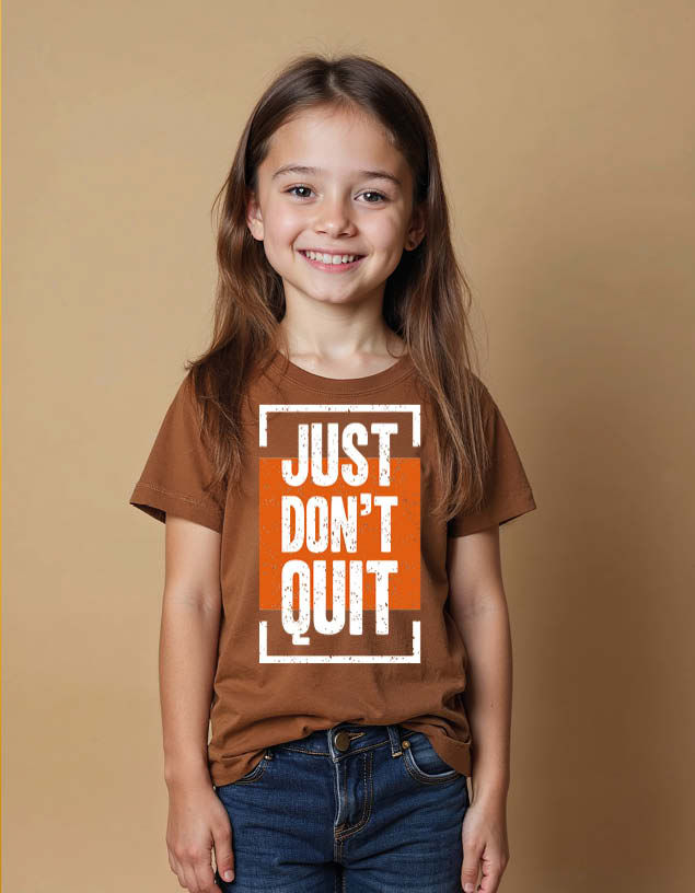 Thumbnail: just don't quit Unisex Printed Graphic T-Shirt For Mens Womens & Kids