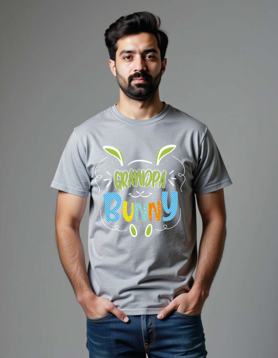 Thumbnail: grandpa bunny Casual Unisex Printed Graphic T-Shirt for Mens,Womens & Kids