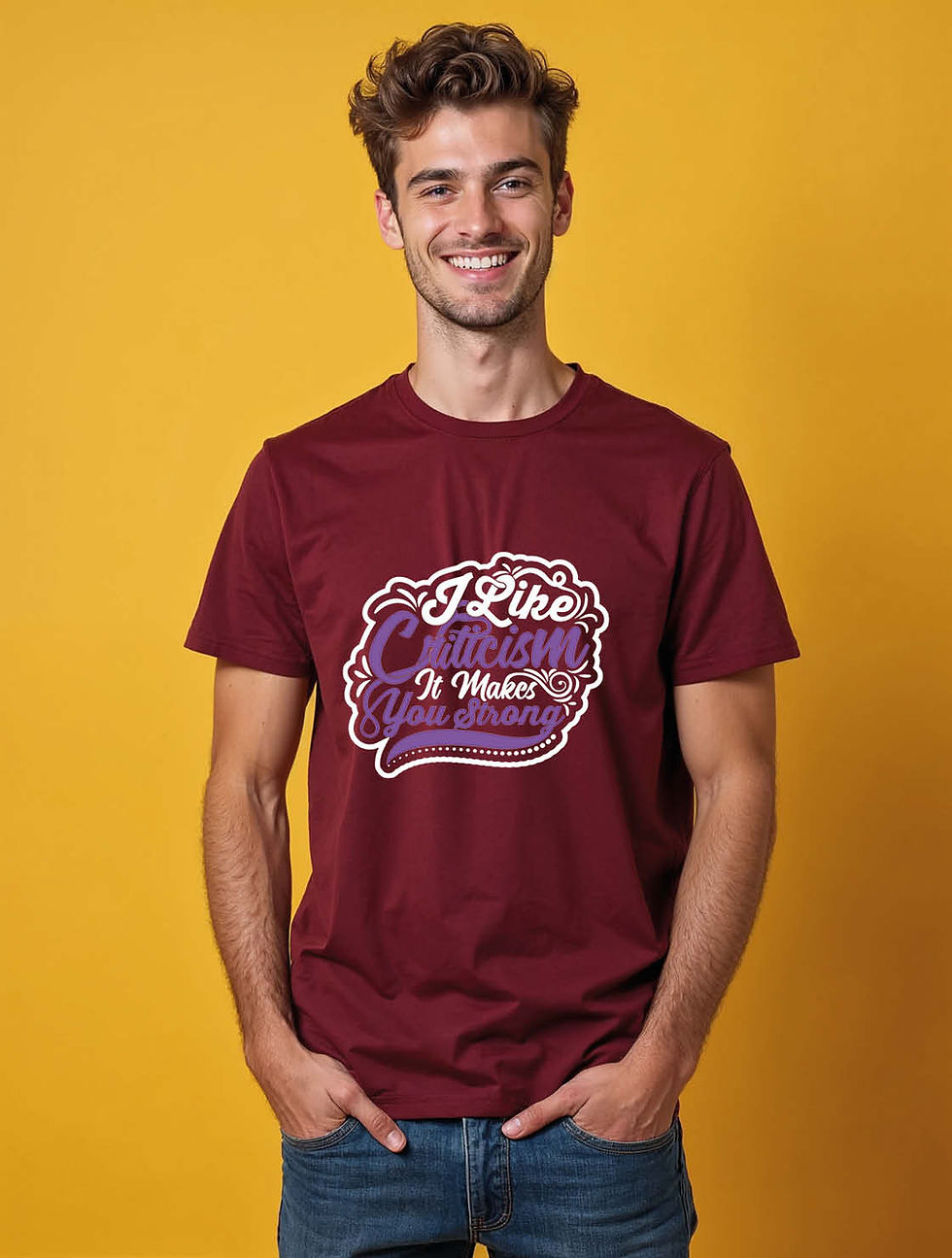 Thumbnail: i like criticism it makes you strong Urban Unisex Printed Graphic T-Shirt