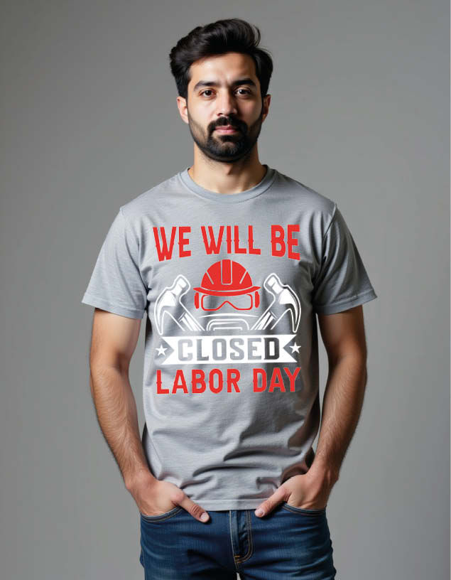 Thumbnail: we will be closed labor day Unisex Printed GraphicT-Shirt For Mens Womens & Kids