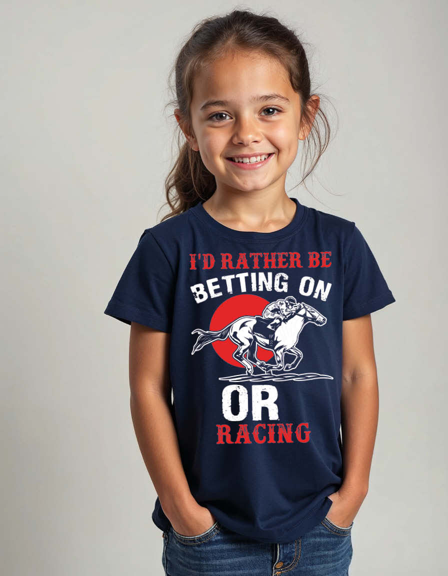 Thumbnail: i'd rather be betting on or racing Casual Unisex Printed Graphic T-Shirt