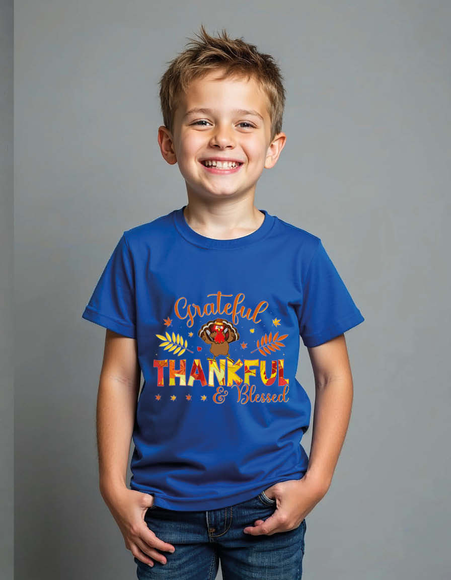 Thumbnail: greatful thankful blessed Unisex Printed Graphic T-Shirt for Mens,Womens & Kids