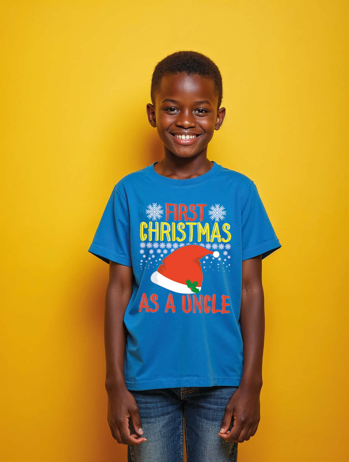 first christmas as a uncle Unisex Printed Graphic T-Shirt For Mens Womens & Kids