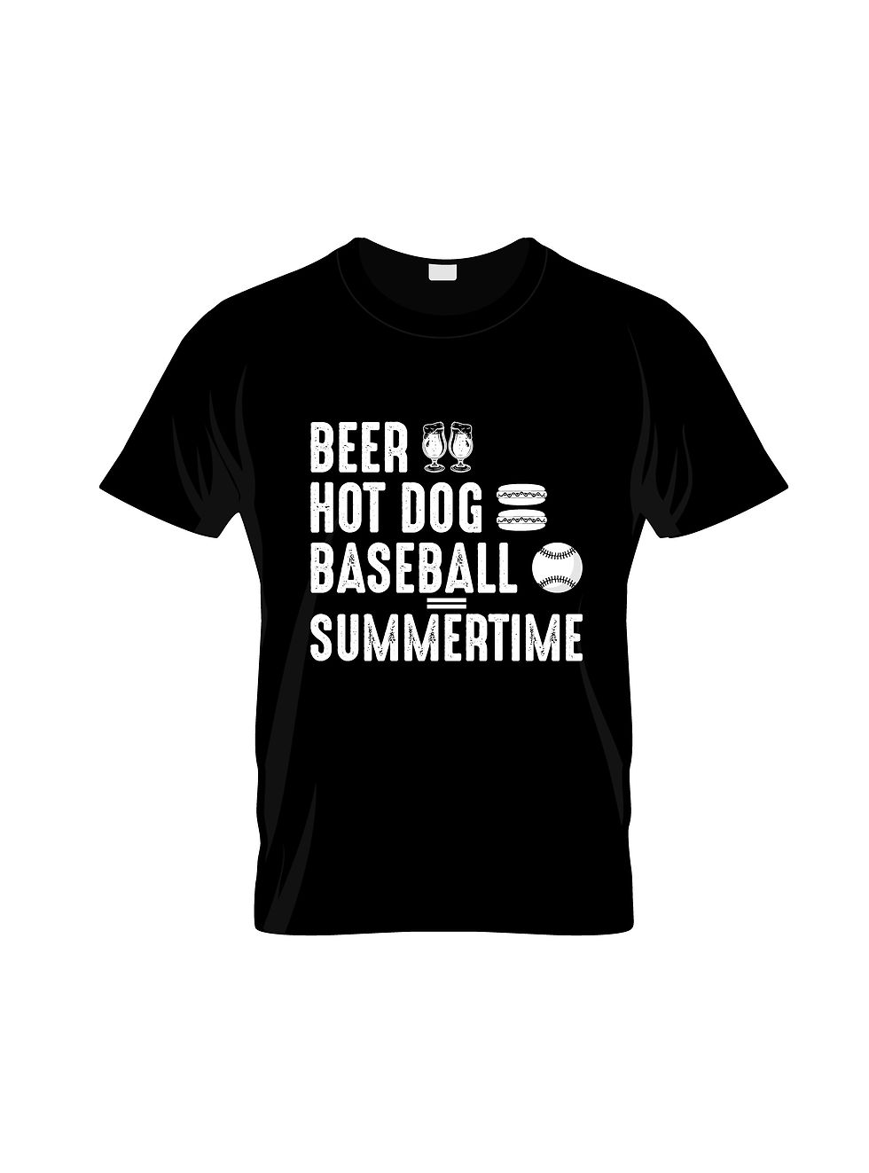 Beer hot dog baseball summertime typography t shirt