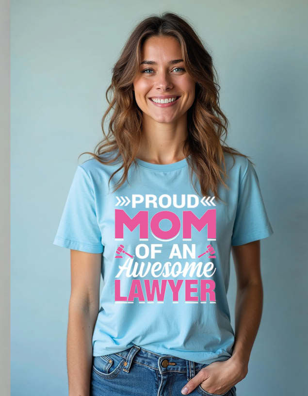 Thumbnail: proud mom of an awesome lawyer Unisex Printed Graphic Tees For Mens Womens &kids