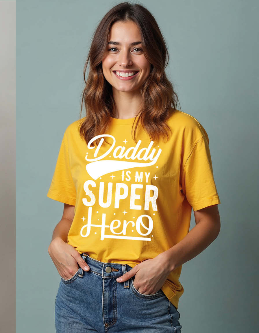 Daddy is supper hero Unisex Printed Graphic T-shirt