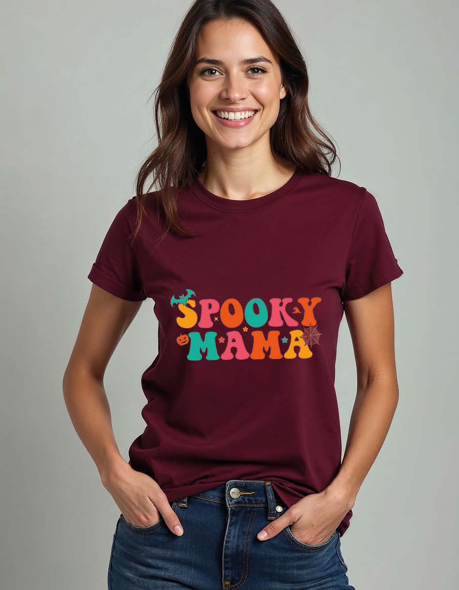 Thumbnail: spooky mama Classic Unisex Printed Graphic T-Shirt for Mens,Womens & Kids