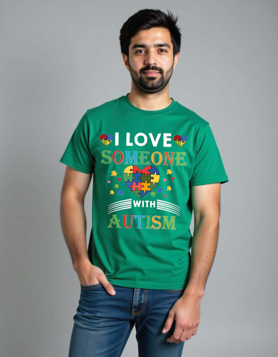 Thumbnail: i love someone with autism Unisex Printed Graphic T-Shirt For Mens,Womens & Kids