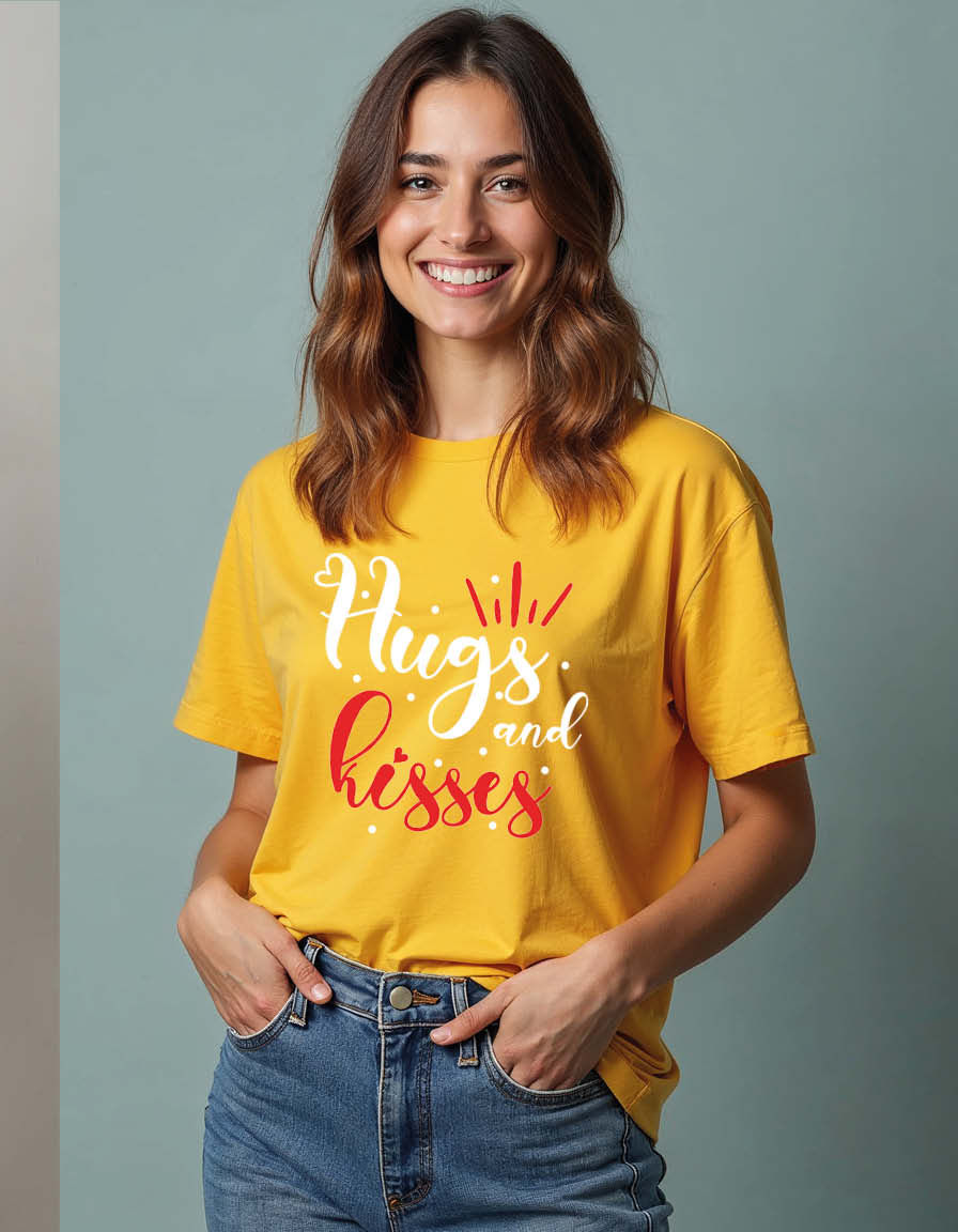 Thumbnail: hugs and kisses Unisex Printed Graphic T-Shirt For Mens, Womens & Kids