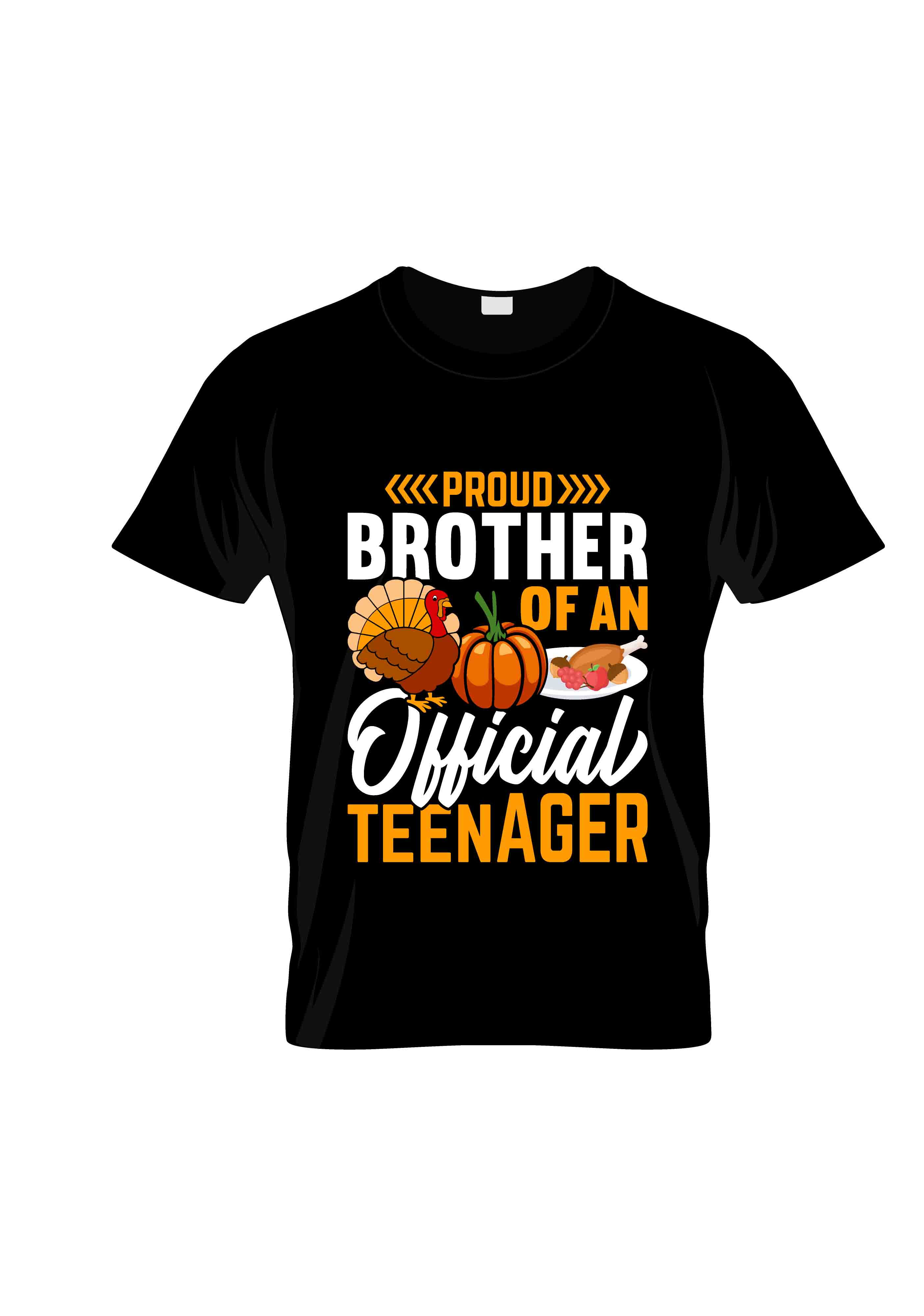 proud brother of an official teenager Thanksgiving t shirts.