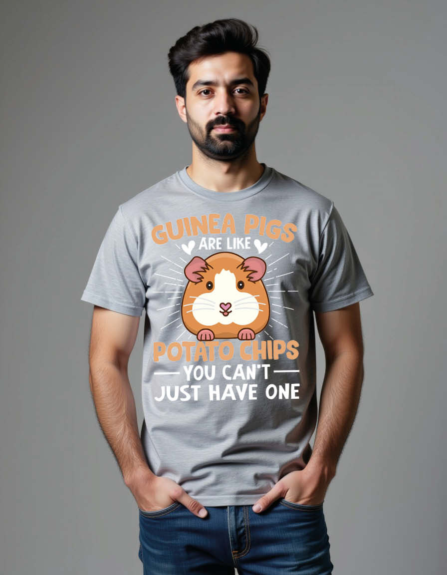 Thumbnail: guinea pigs are like potato chips you can't just have one Unisex Printed T-Shirt