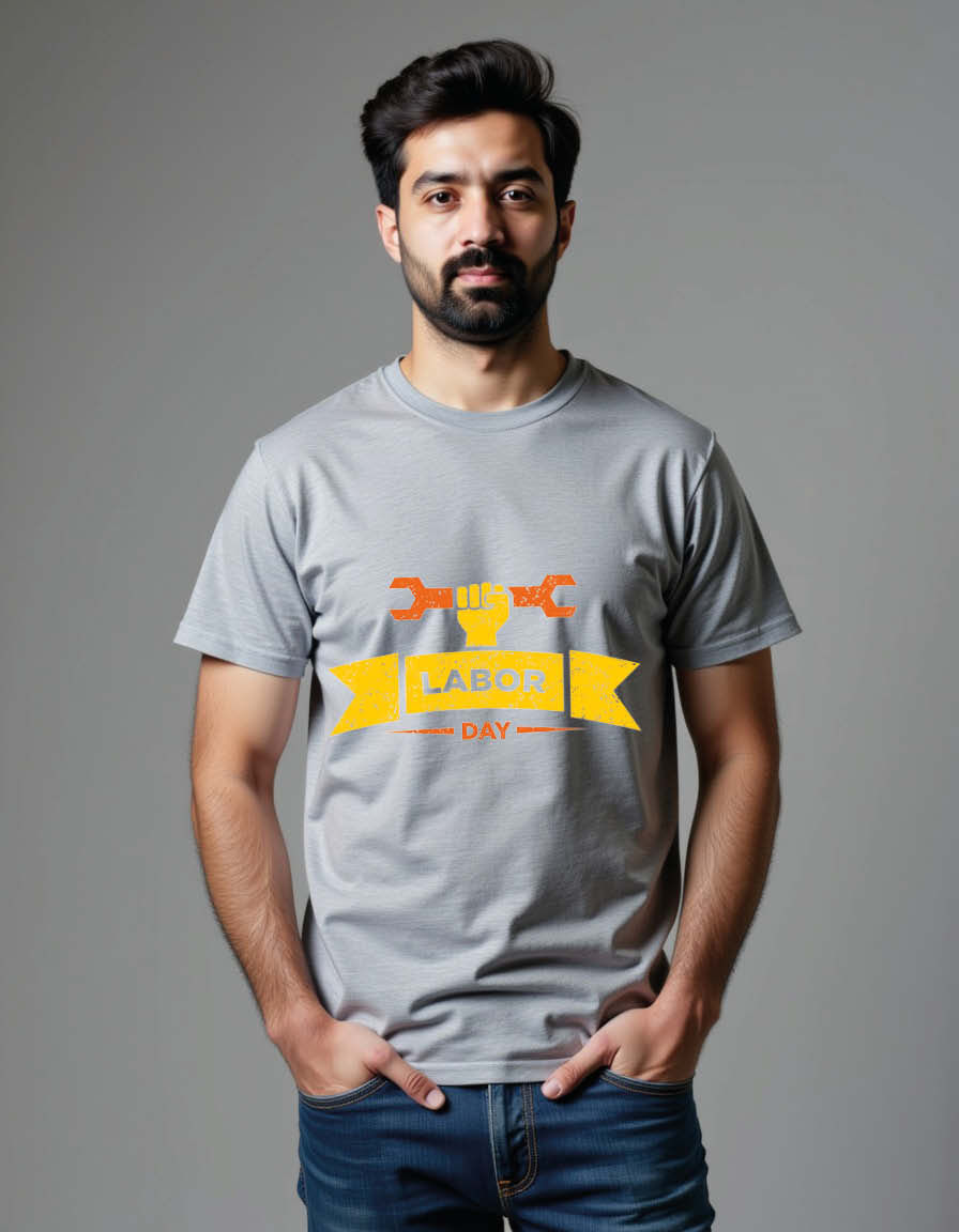 Thumbnail: Labor day Unisex Printed Graphic T-shirt
