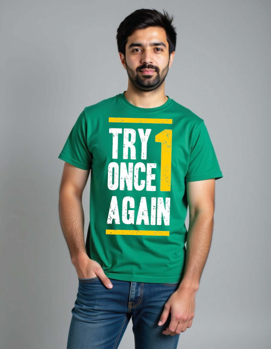 Thumbnail: Try once agan Unisex Printed Graphic T-shirt