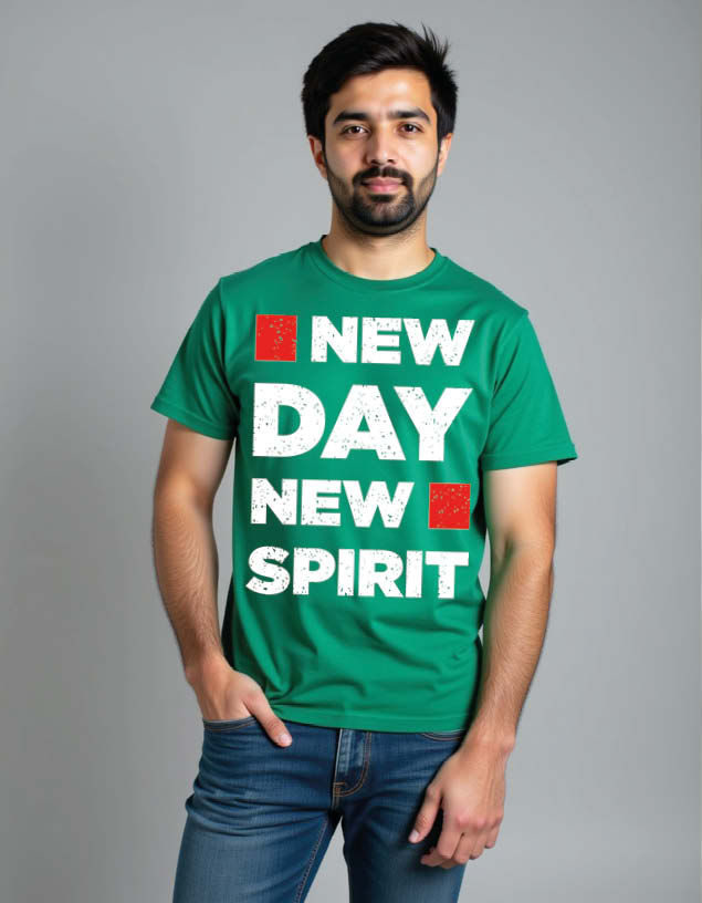 new day new spirit Unisex Printed Graphic T-Shirt For Mens Womens & Kids
