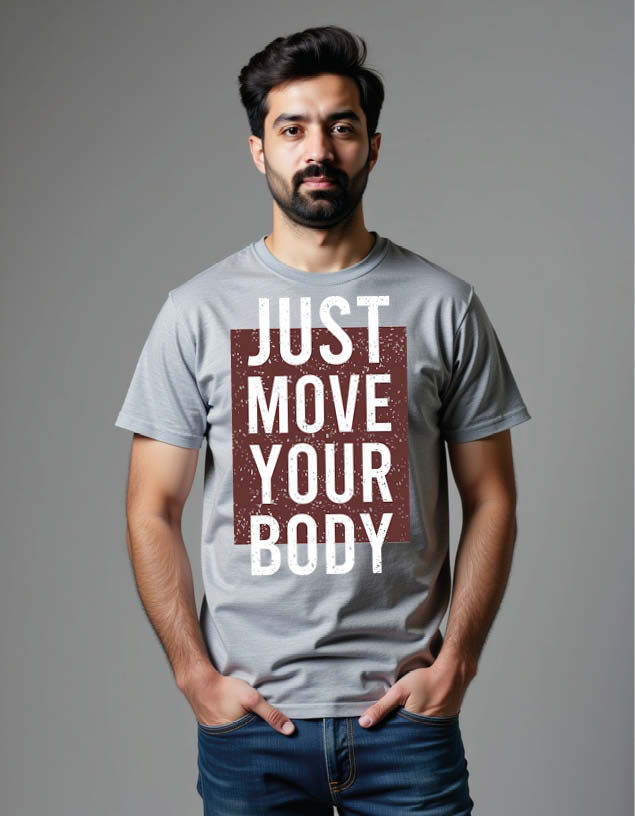 Thumbnail: just move your body Unisex Printed Graphic T-Shirt For Mens Womens & Kids