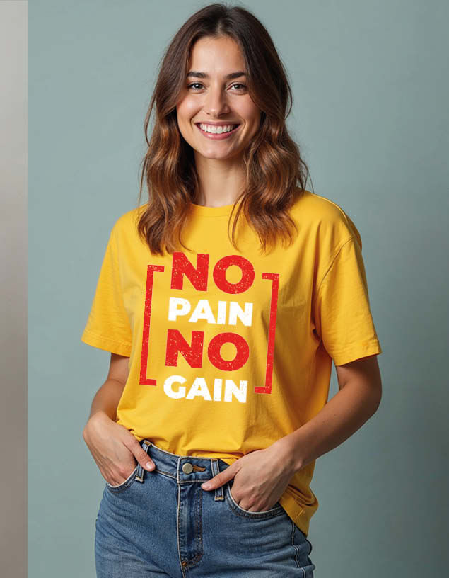 Thumbnail: no pain no gain Unisex Printed Graphic T-Shirt For Mens Womens & Kids