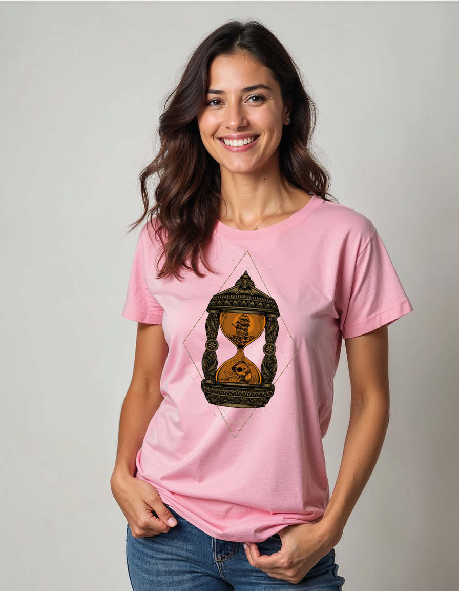 Vintage Hourglass Unisex Printed Graphic T-Shirt For Mens, Womens & Kids